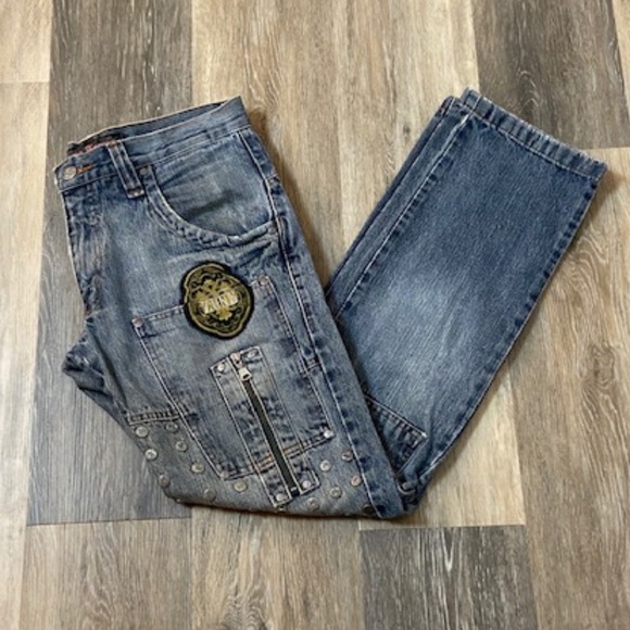 ZUNE JEANS Men's Brazil Studded Zipper Jeans 42 - Picture 1 of 9